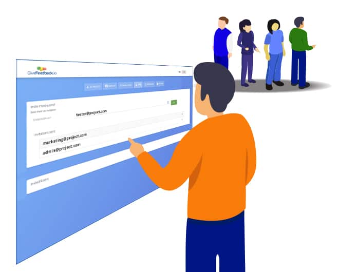 Clientes y testers dejando feedback en una web